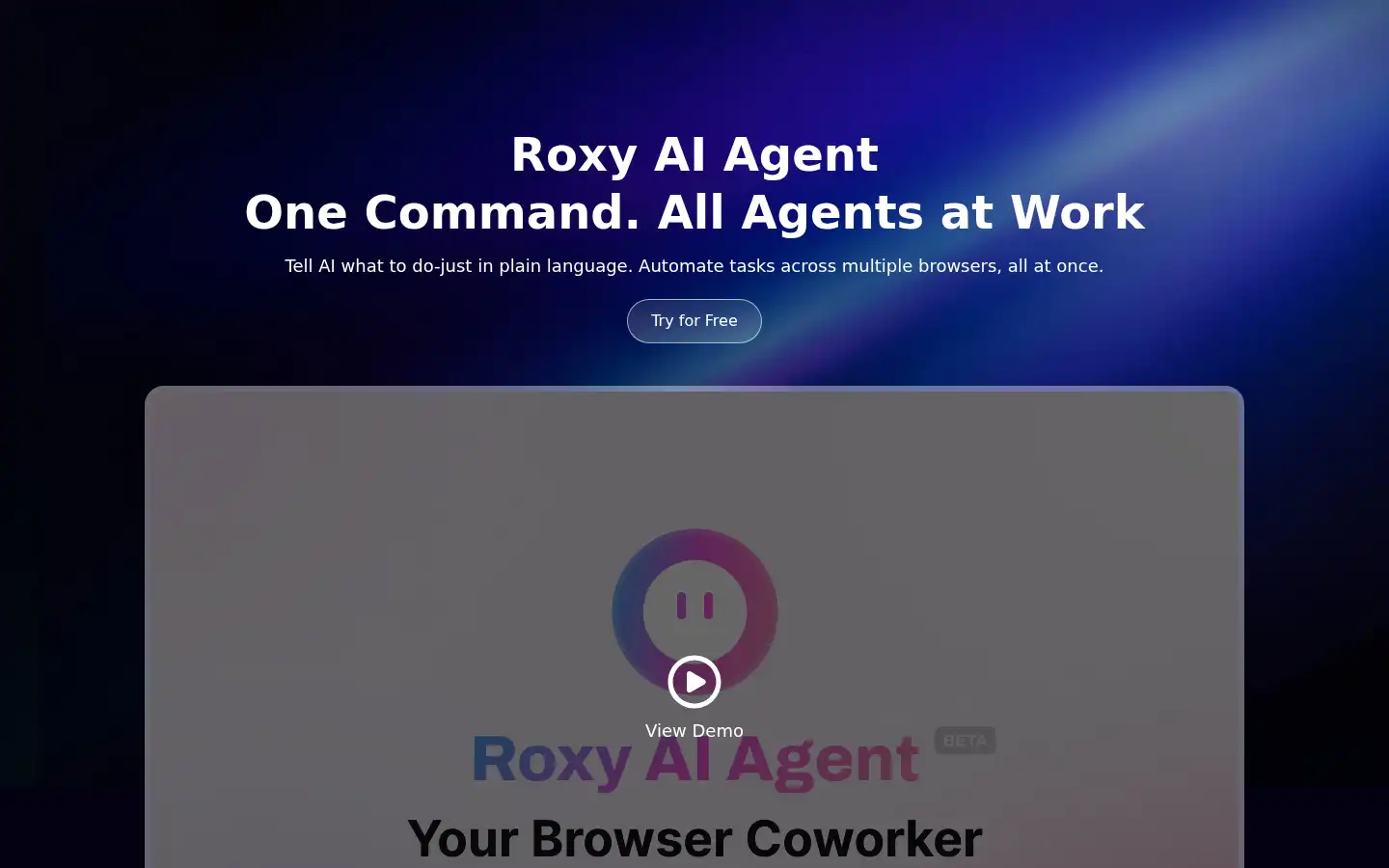 Screenshot of roxybrowser.com