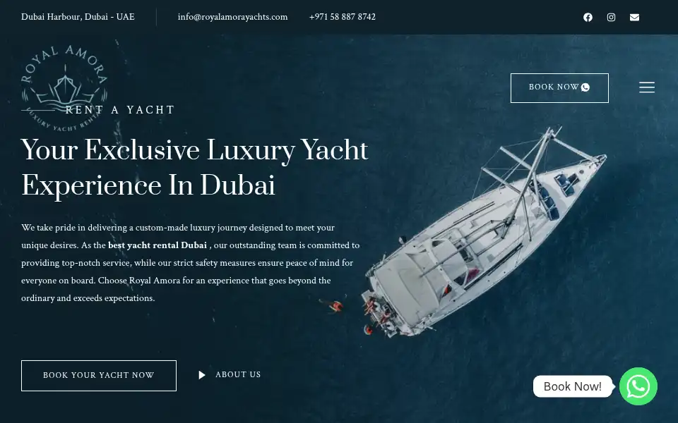 Screenshot of royalamorayachts.com