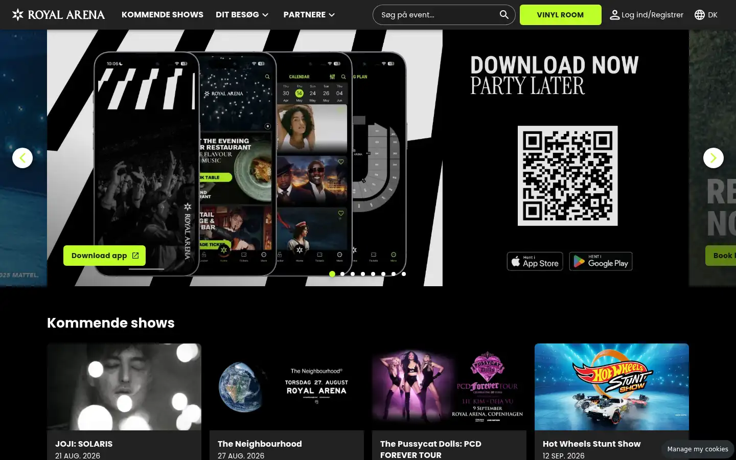 Screenshot of royalarena.dk