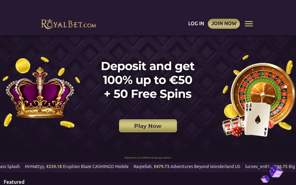 Screenshot of royalbet.com