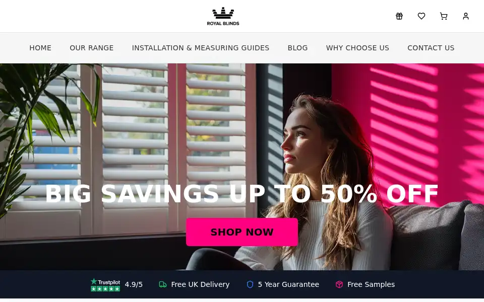 Screenshot of royalblinds.co.uk