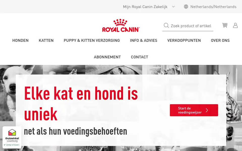Screenshot of royalcanin.nl