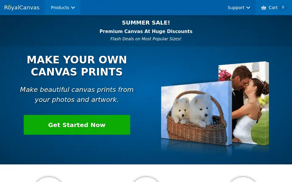 Screenshot of royalcanvas.com