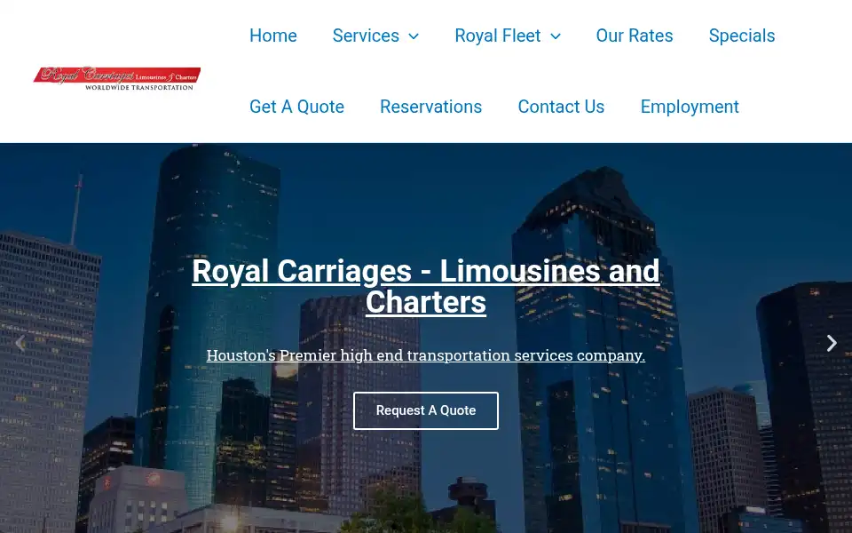 Screenshot of royalcarriages.com