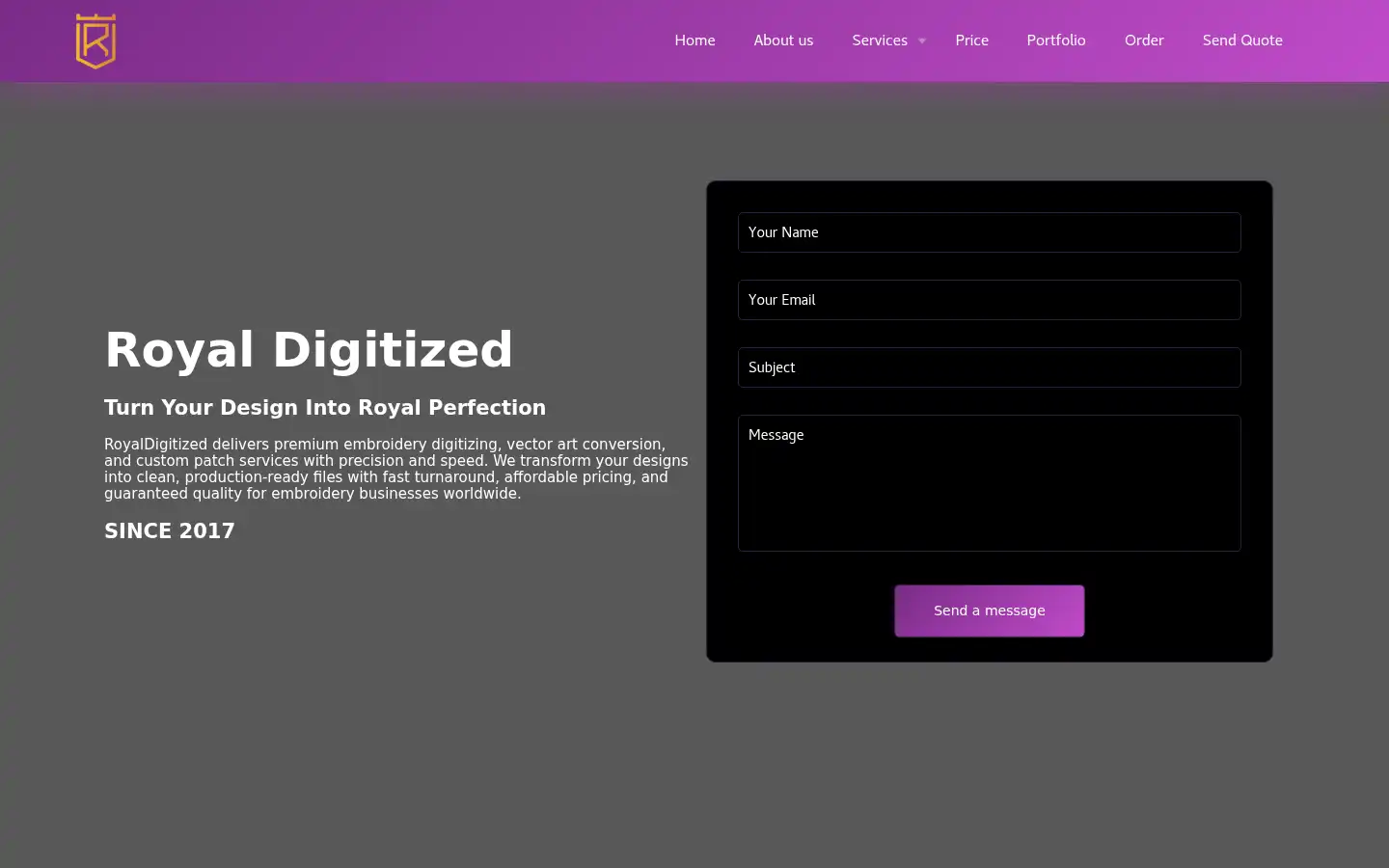 Screenshot of royaldigitized.com