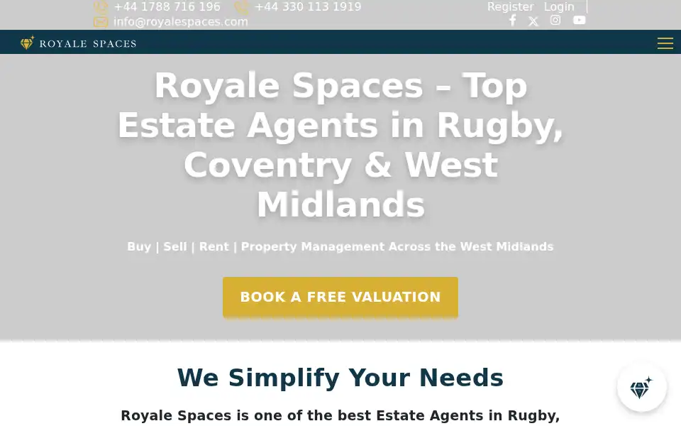 Screenshot of royalespaces.com