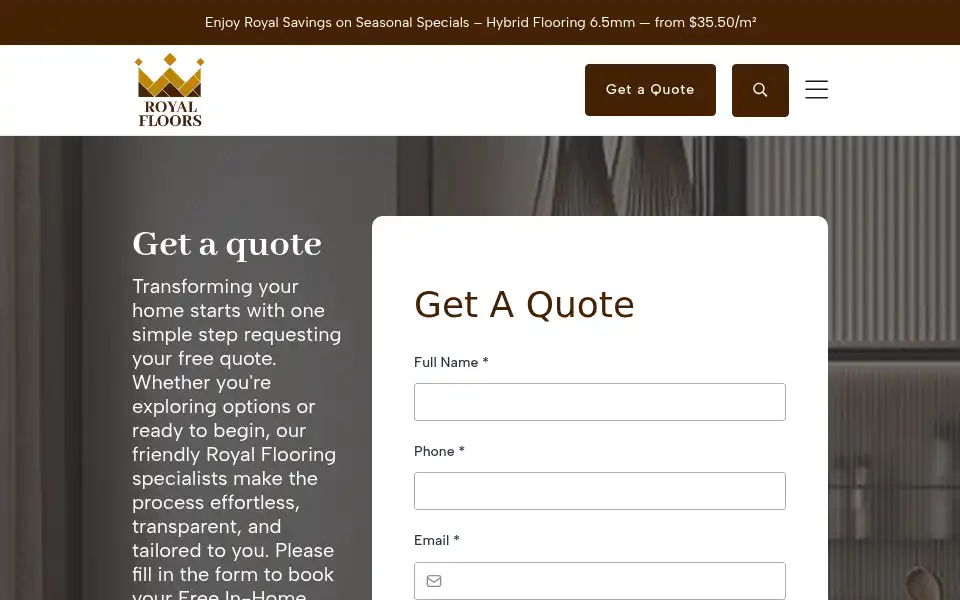 Screenshot of royalfloors.com.au