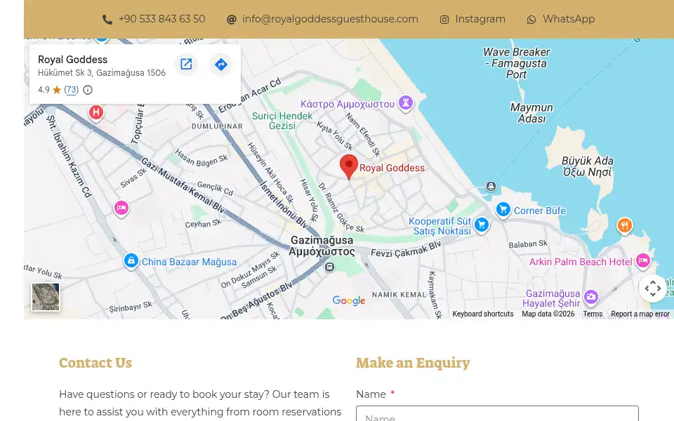 Screenshot of royalgoddessguesthouse.com