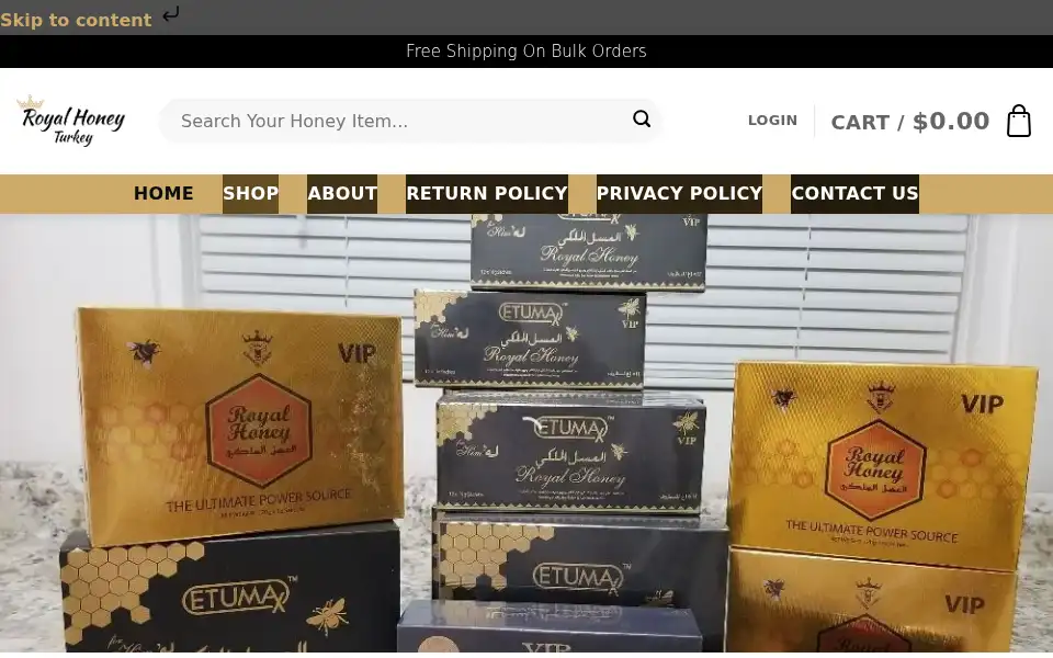 Screenshot of royalhoneyturkey.com