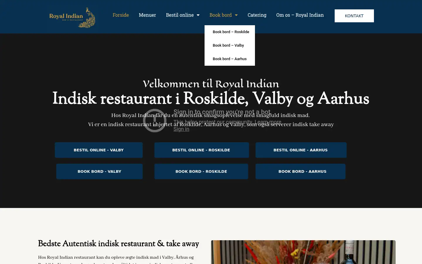 Screenshot of royalindian.dk