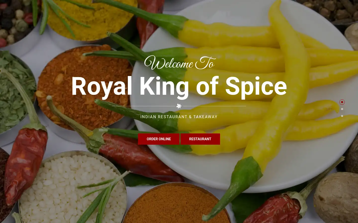 Screenshot of royalkingofspicerestaurant.co.uk