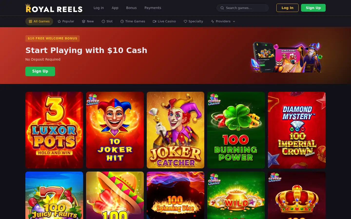Screenshot of royall-reels.com