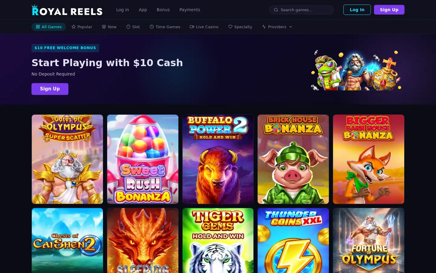 Screenshot of royallreels.net