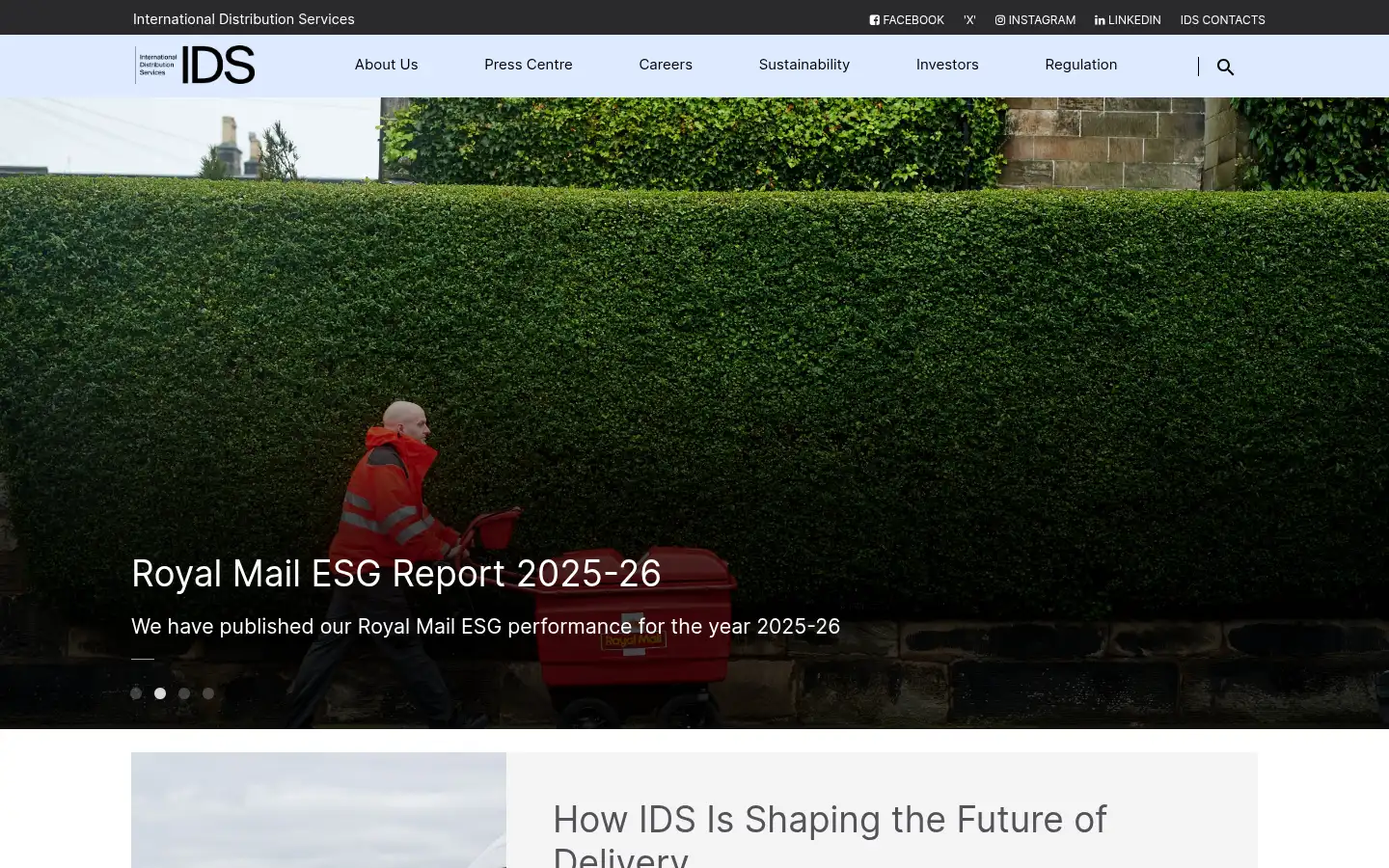 Screenshot of royalmailgroup.com