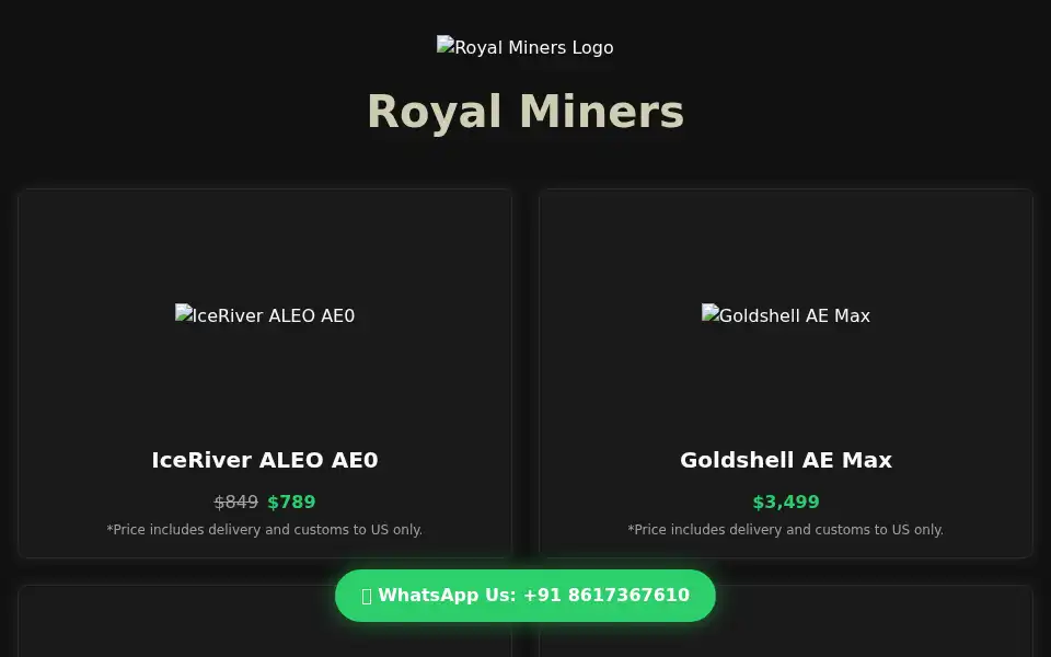 Screenshot of royalminers.netlify.app