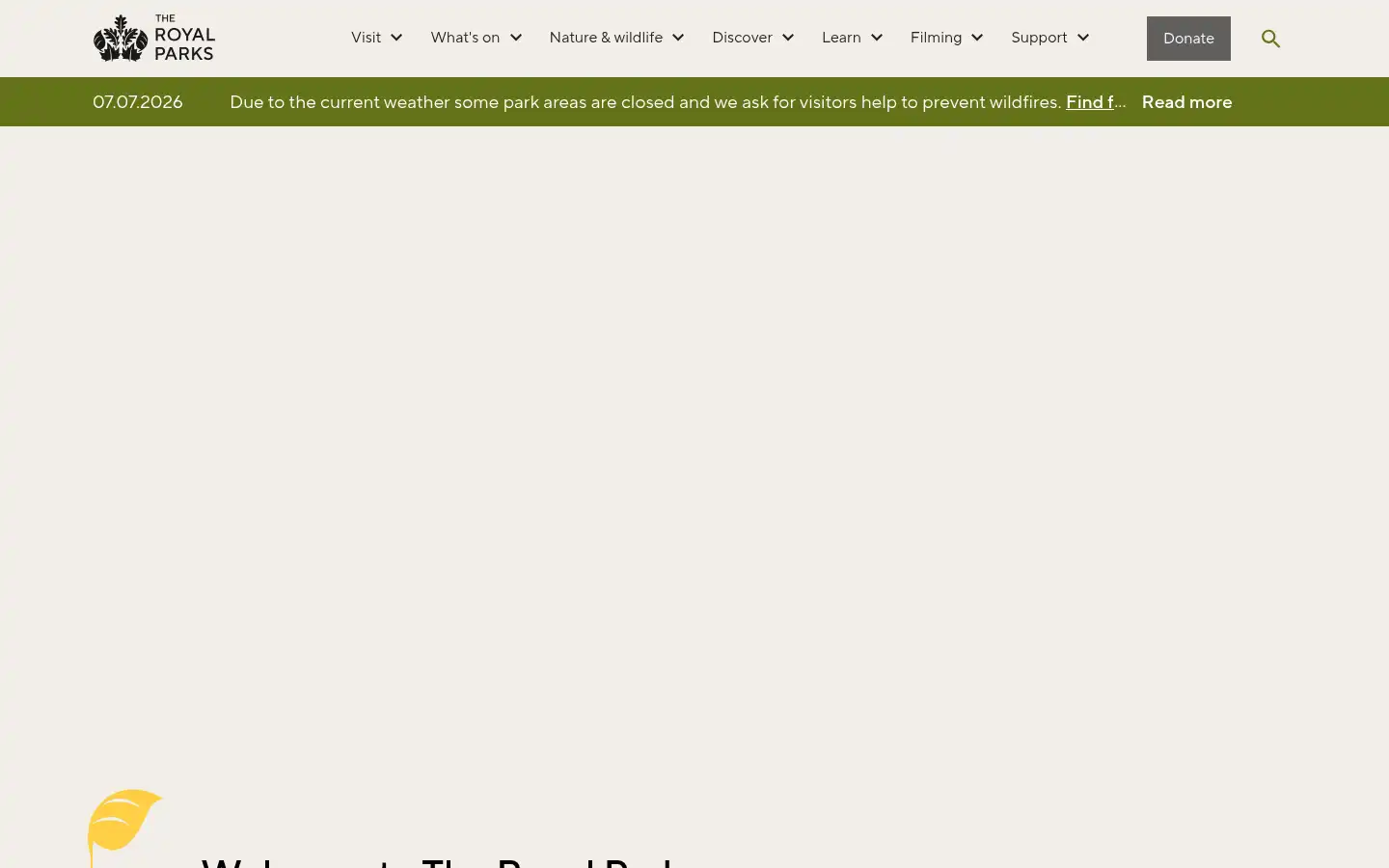 Screenshot of royalparks.org.uk