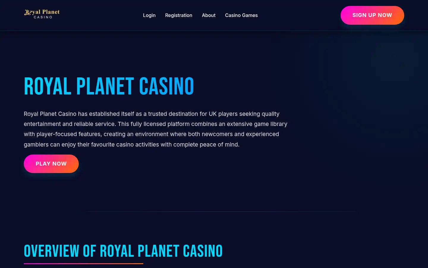 Screenshot of royalplanetscasino.com