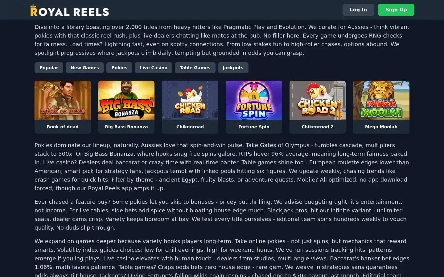Screenshot of royalreels-casino-aus.com