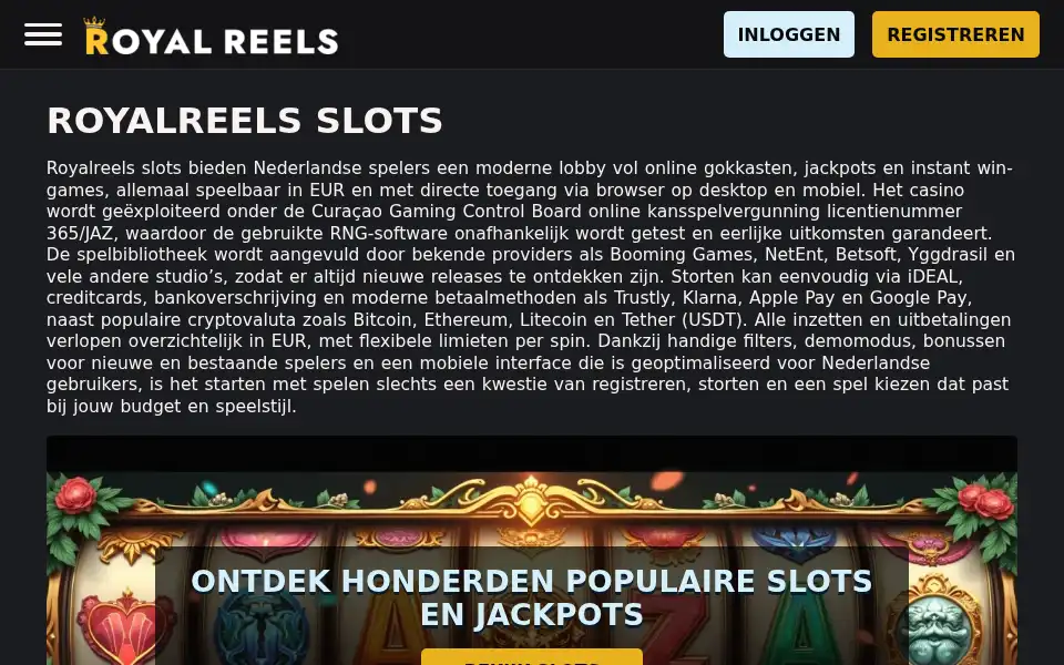 Screenshot of royalreels.co.nl