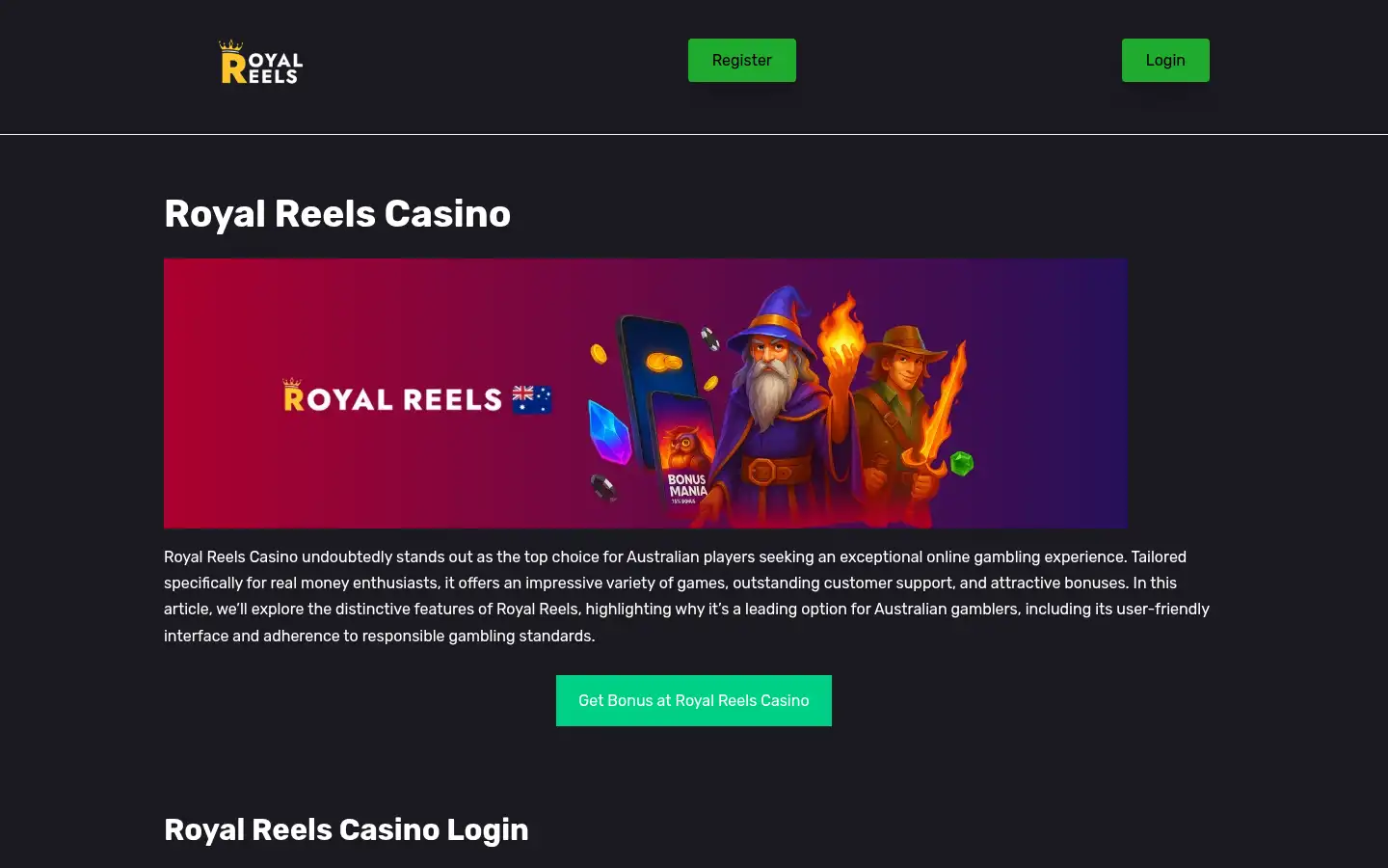 Screenshot of royalreels8au.com