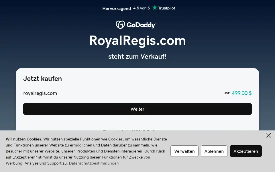 Screenshot of royalregis.com