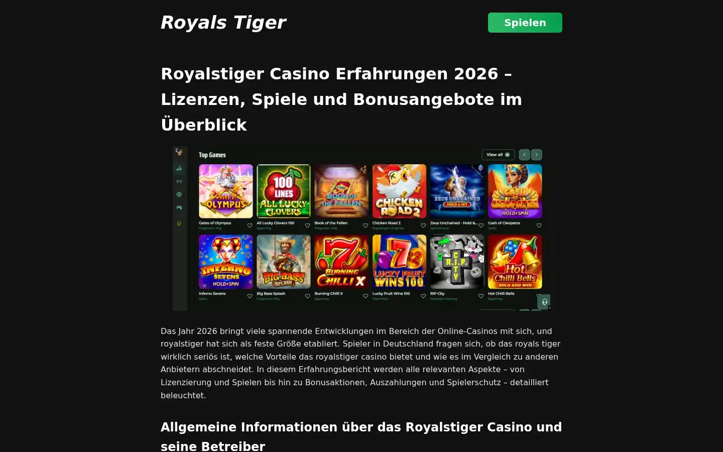 Screenshot of royals-tiger.de
