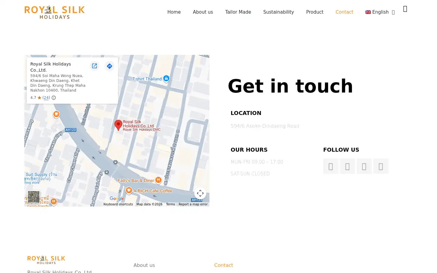 Screenshot of royalsilkholidays.com