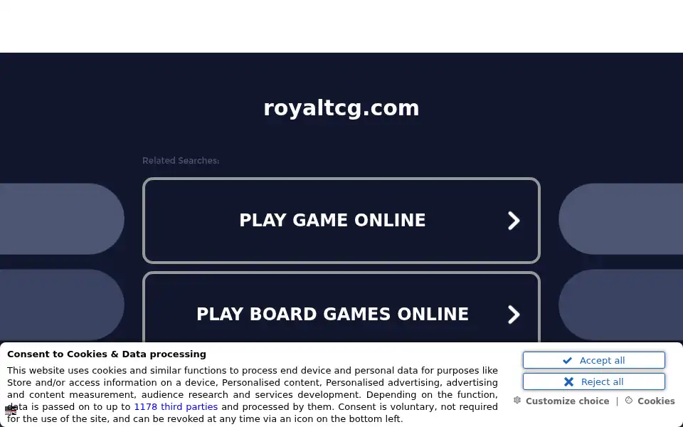 Screenshot of royaltcg.com