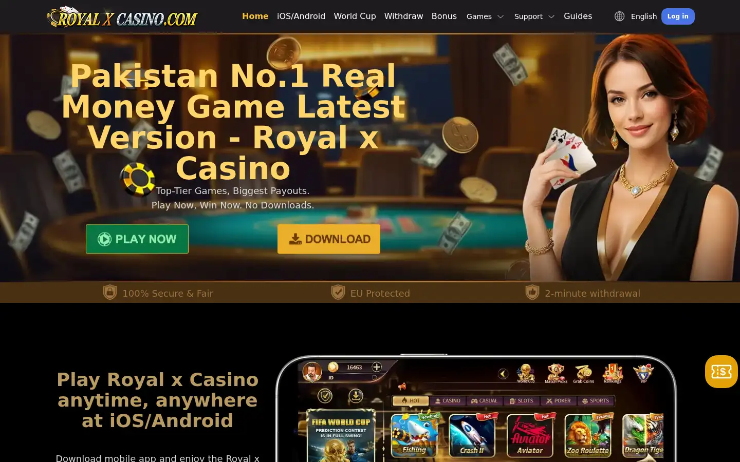 Screenshot of royalxcasino.com