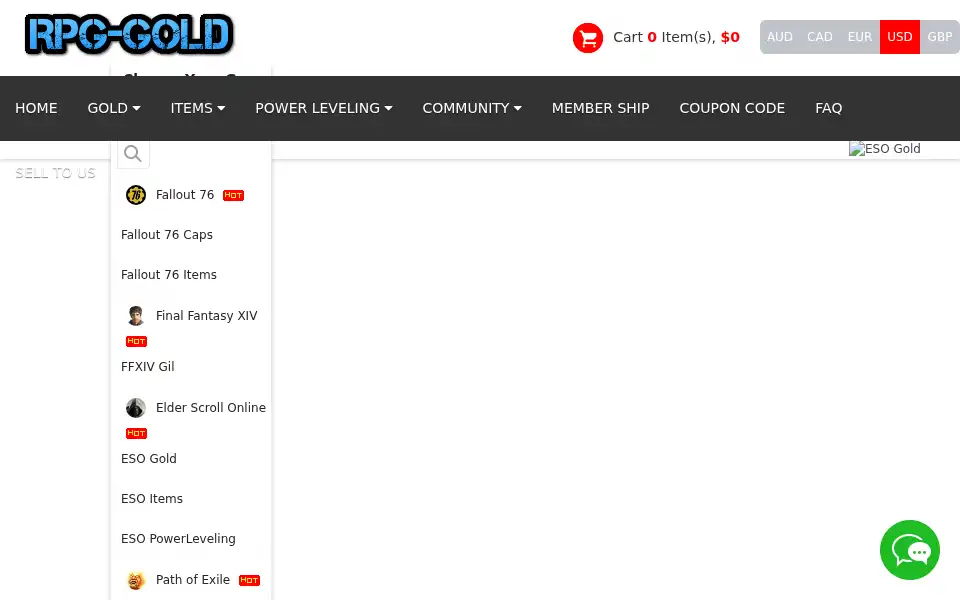 Screenshot of rpg-gold.com