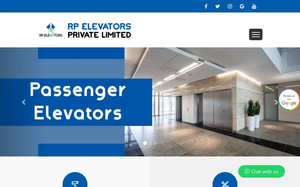 Screenshot of rpliftmanufacturers.com