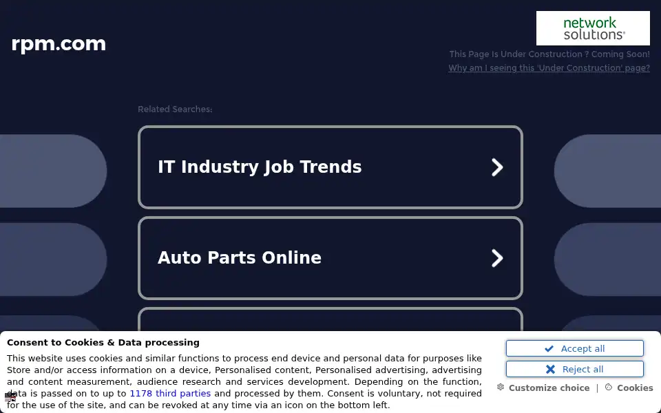 Screenshot of rpm.com