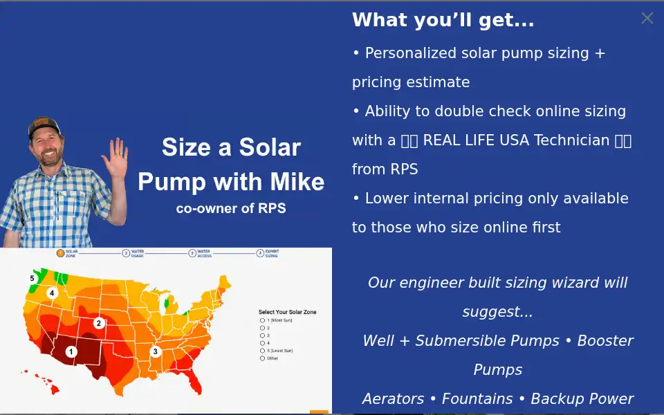 Screenshot of rpssolarpumps.com