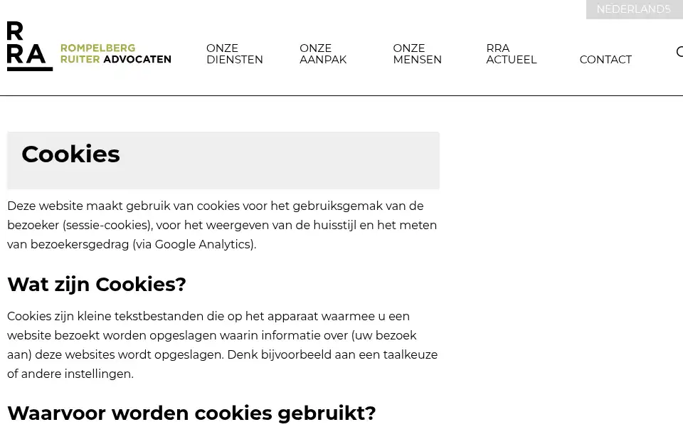 Screenshot of rra.nl