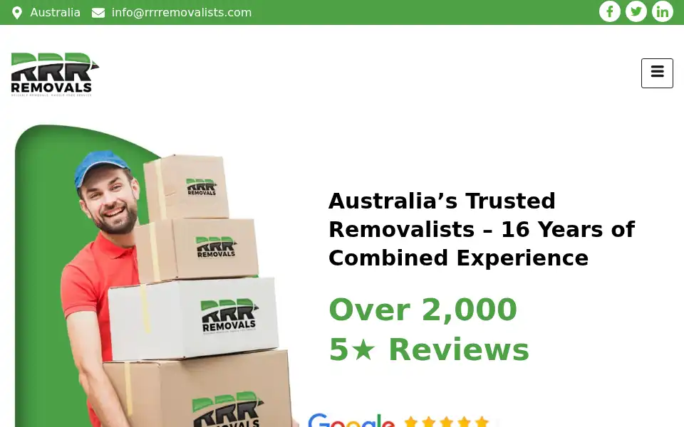 Screenshot of rrrremovals.com.au