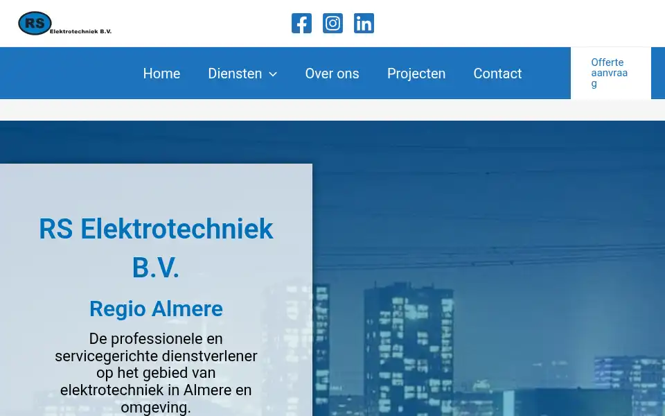 Screenshot of rselektrotechniek.nl