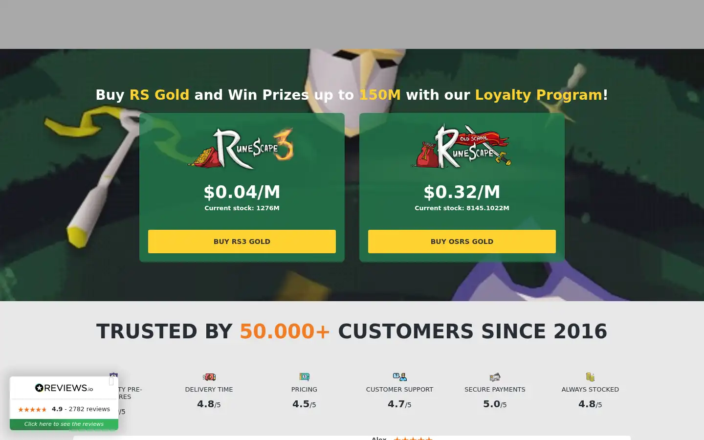 Screenshot of rsgoldmine.com
