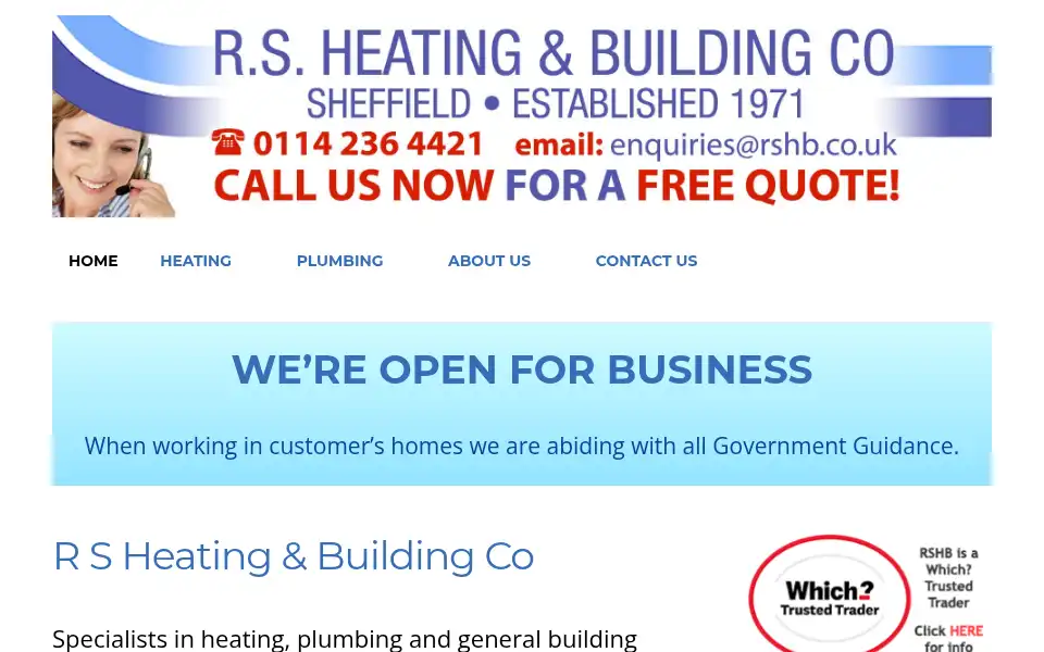 Screenshot of rsheatingandbuilding.co.uk
