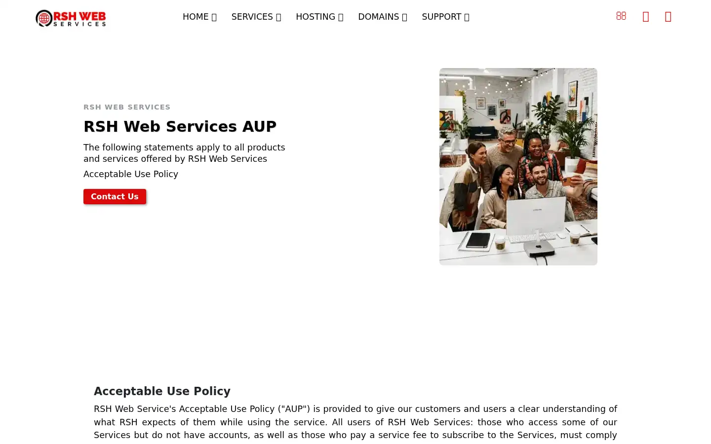 Screenshot of rshweb.com