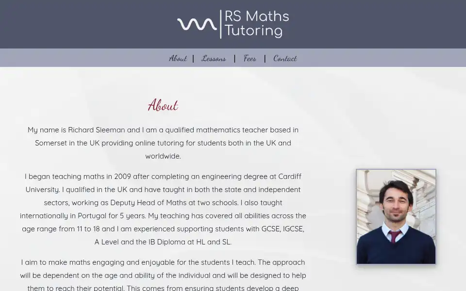 Screenshot of rsmathstutoring.com
