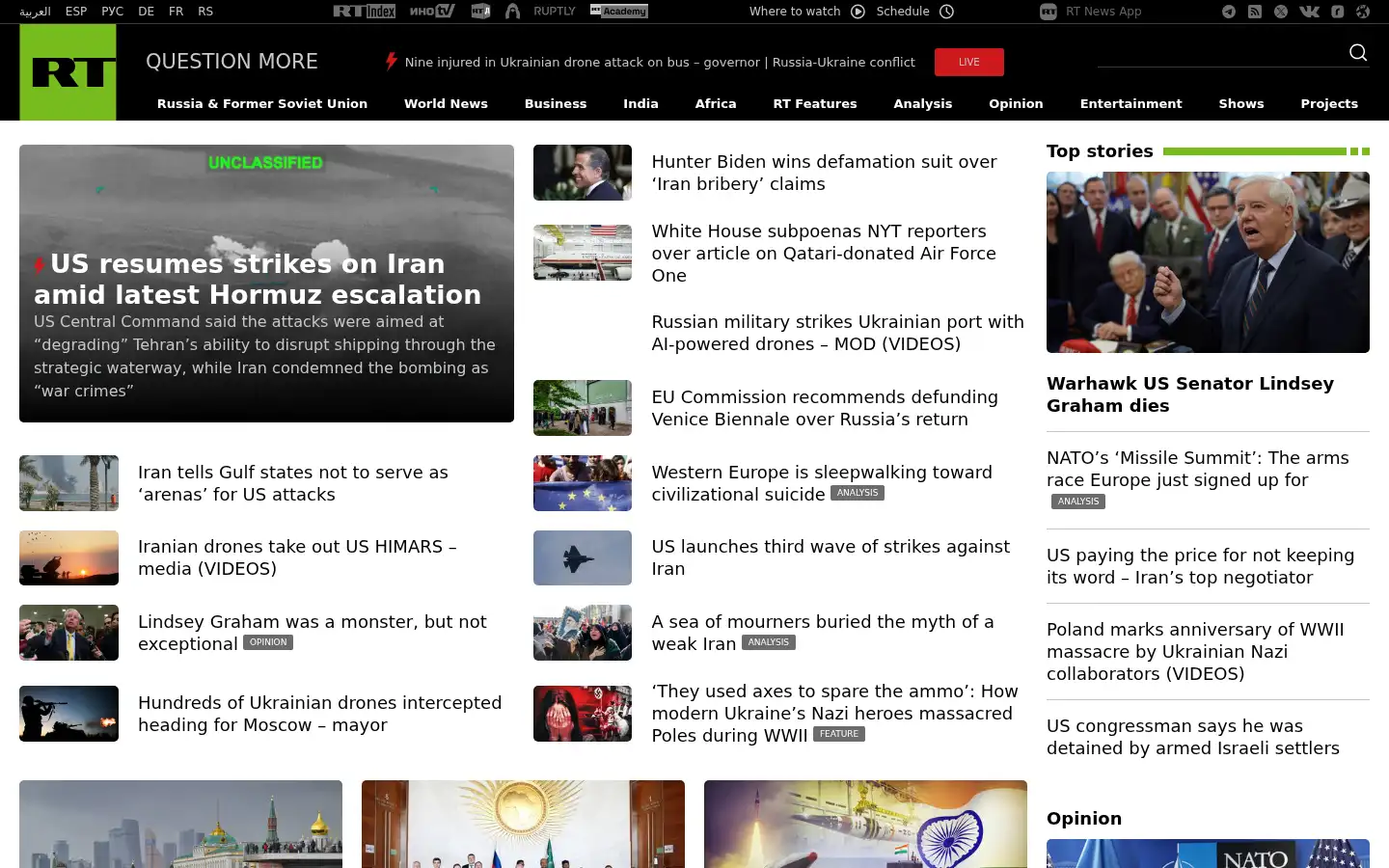 Screenshot of rt.com