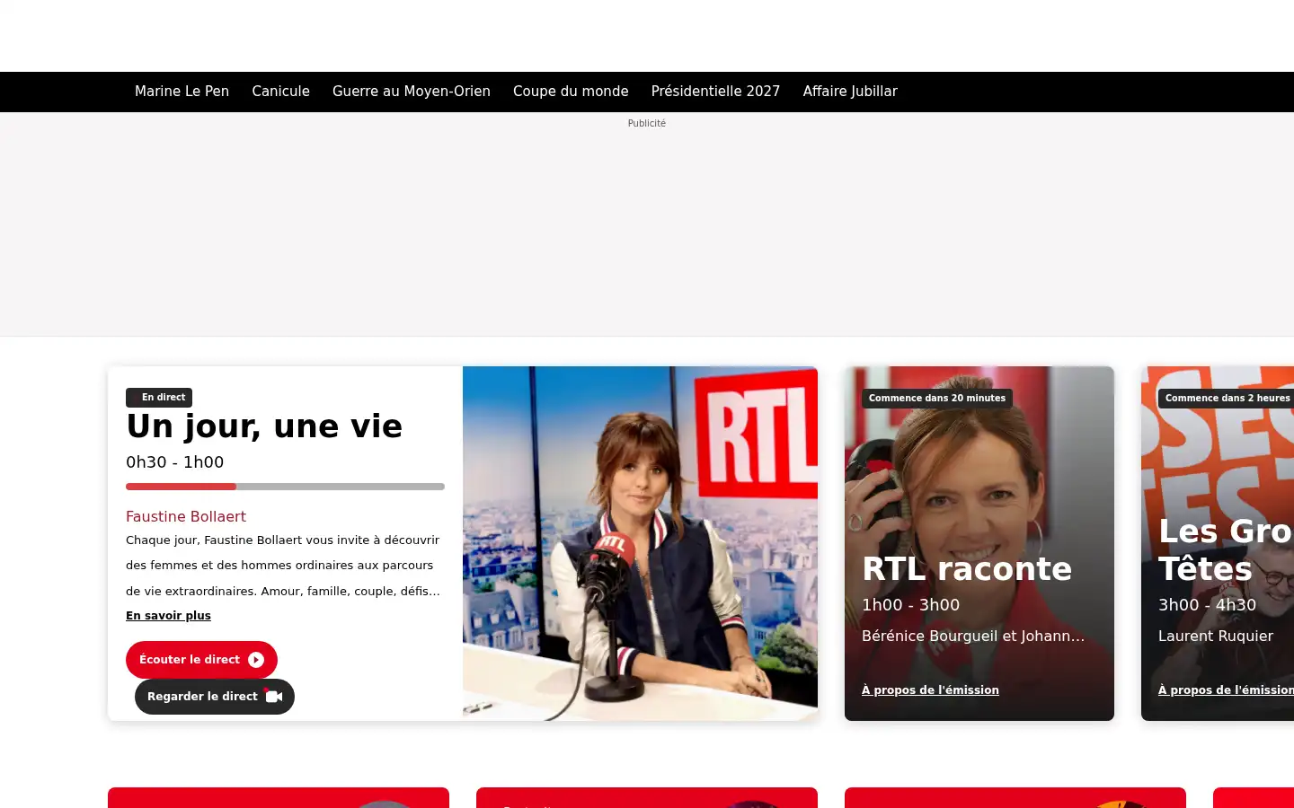Screenshot of rtl.fr