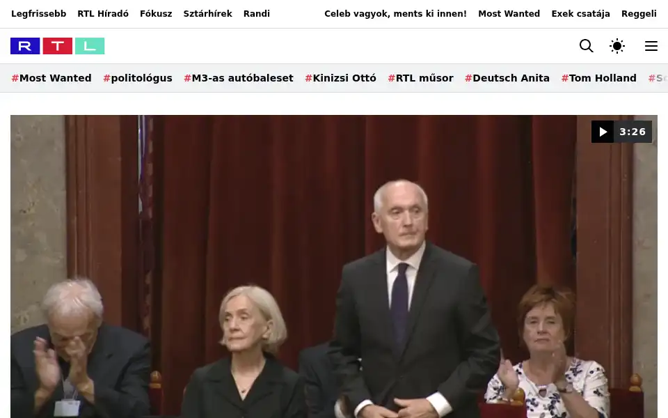 Screenshot of rtl.hu