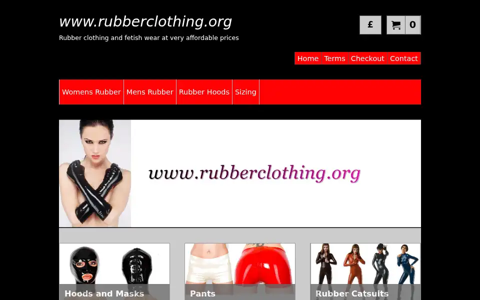 Screenshot of rubberclothing.org