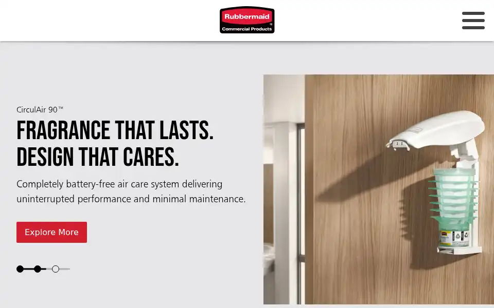 Screenshot of rubbermaidcommercial.com