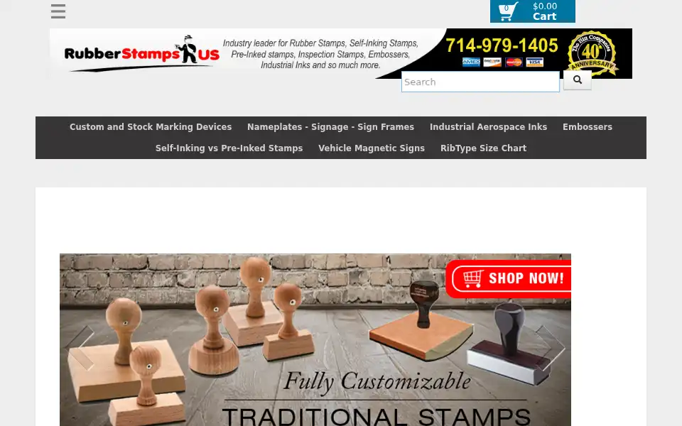 Screenshot of rubberstampsrus.com