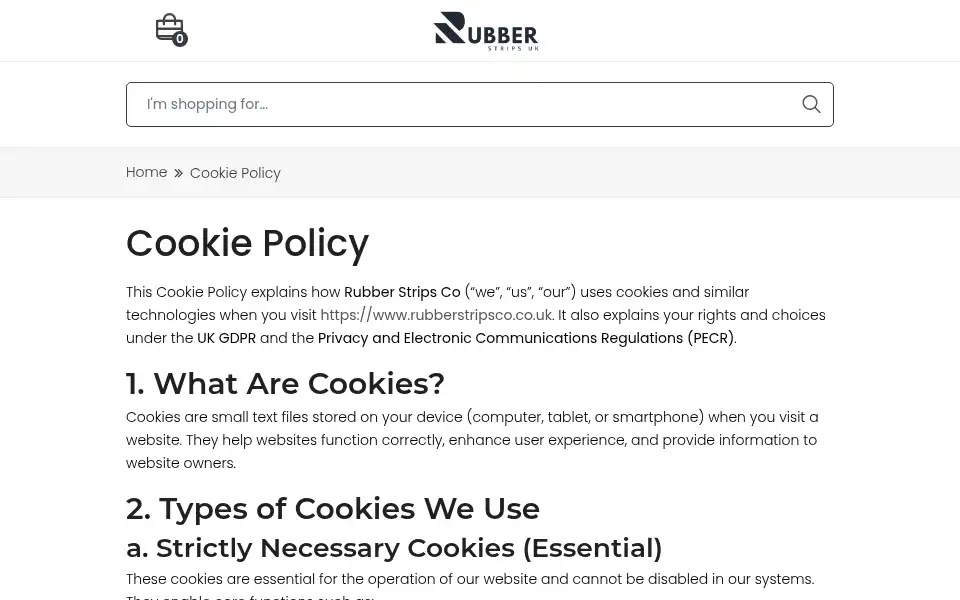 Screenshot of rubberstripsco.co.uk