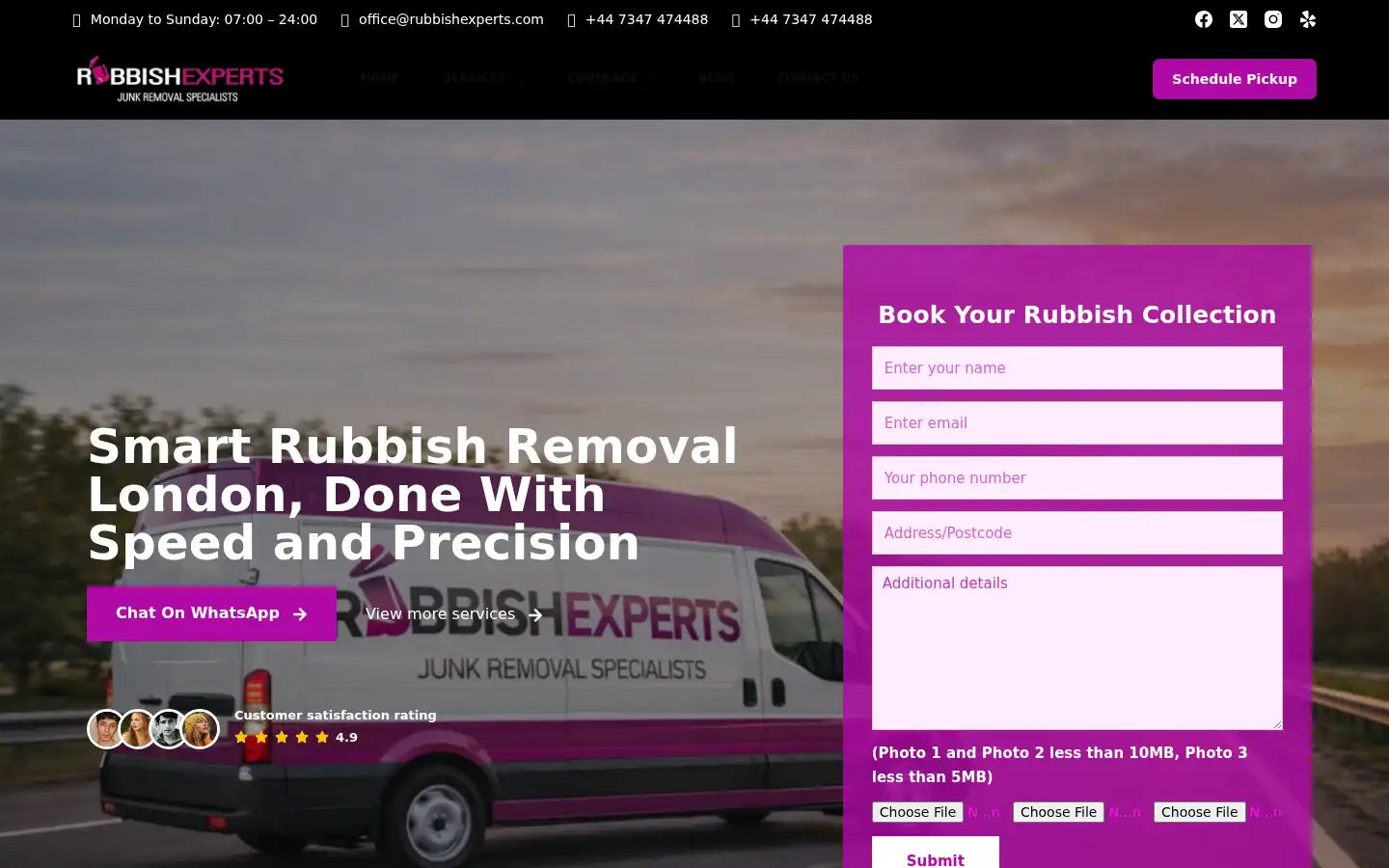 Screenshot of rubbishexperts.com