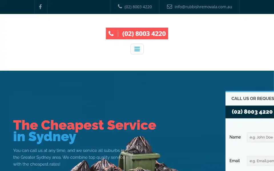 Screenshot of rubbishremovala.com.au