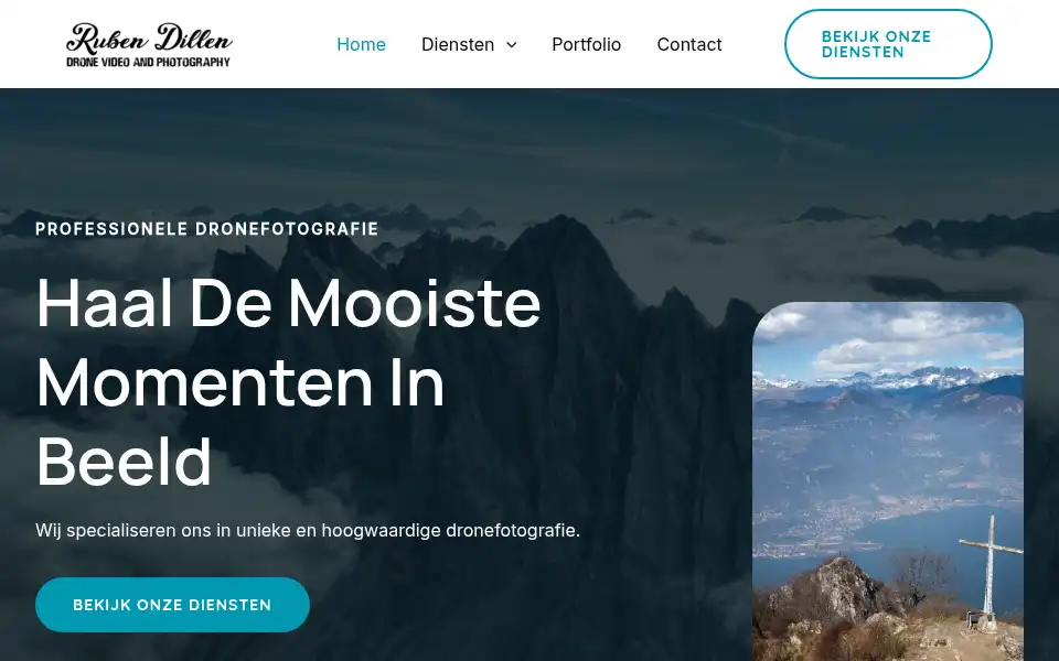 Screenshot of rubensdronephotography.nl